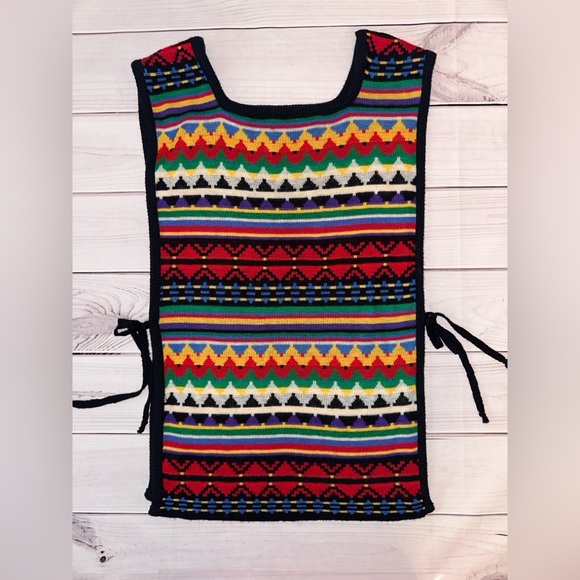 1970s Vintage Tie Waist Apron Vest Lightweight Layering Summer Retro Small/ Med - Picture 1 of 5